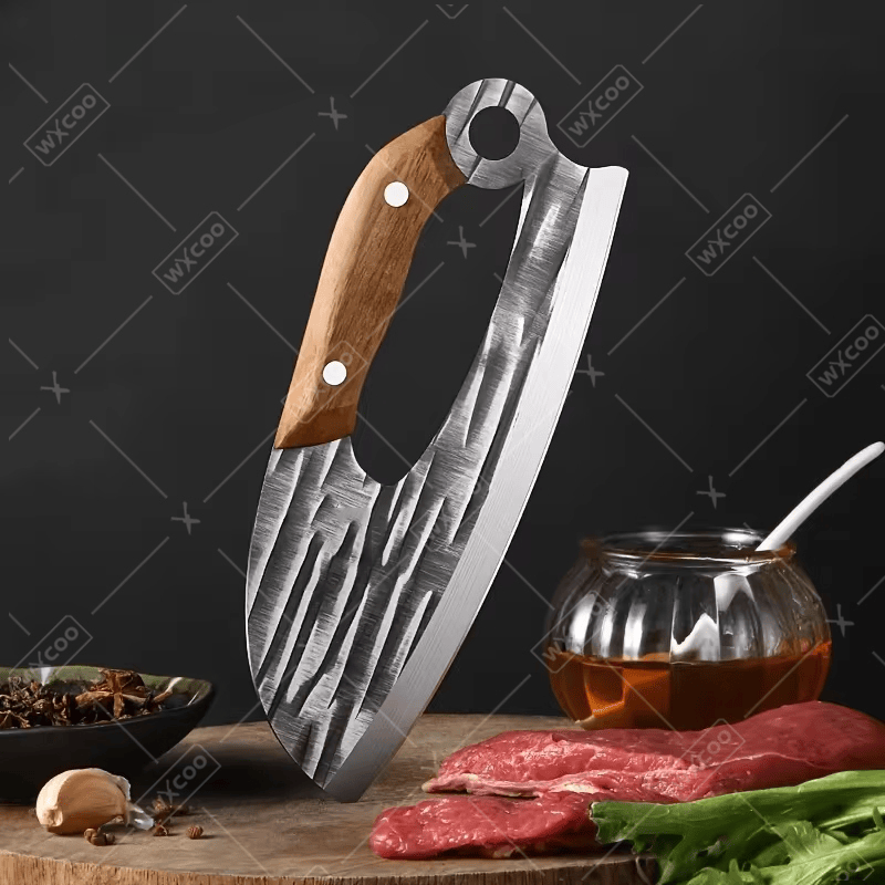 Couteau de Chef en Acier Inoxydable à Feuilles Complètes – 20,9 cm, Multifonctionnel avec Poignée Ergonomique 0