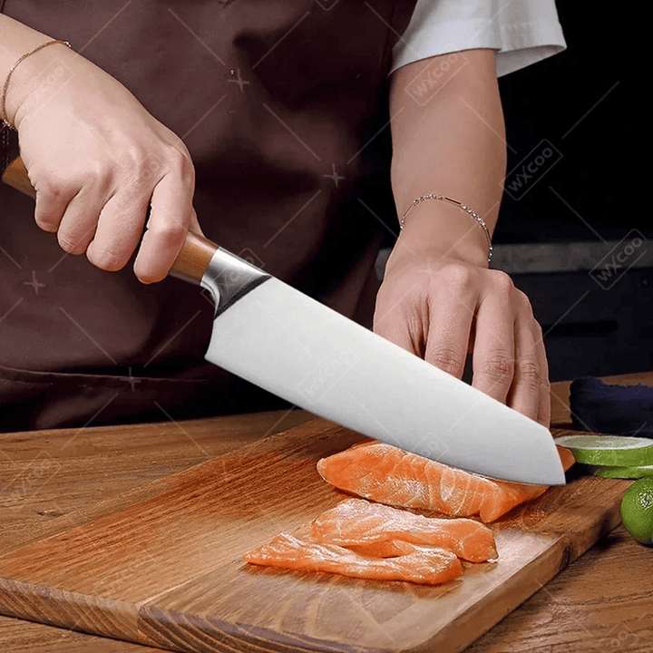 Couteau de Cuisine Santoku Professionnel en Acier Inoxydable – Lame Polyvalente pour Viande, Poisson et Légumes 3