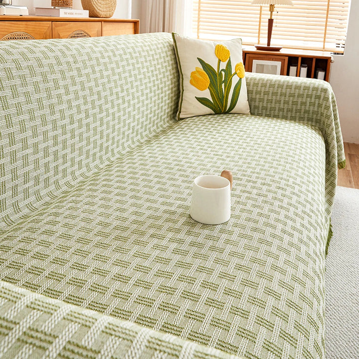 Couverture Canapé Réversible Extra Grande en Polyester et Coton – Élégante et Pratique pour 3 à 4 Places, Lavable en Machine 5