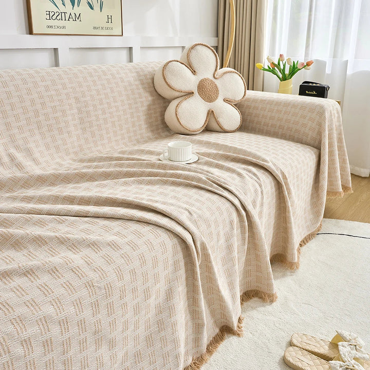 Couverture Canapé Réversible Extra Grande en Polyester et Coton – Élégante et Pratique pour 3 à 4 Places, Lavable en Machine 8