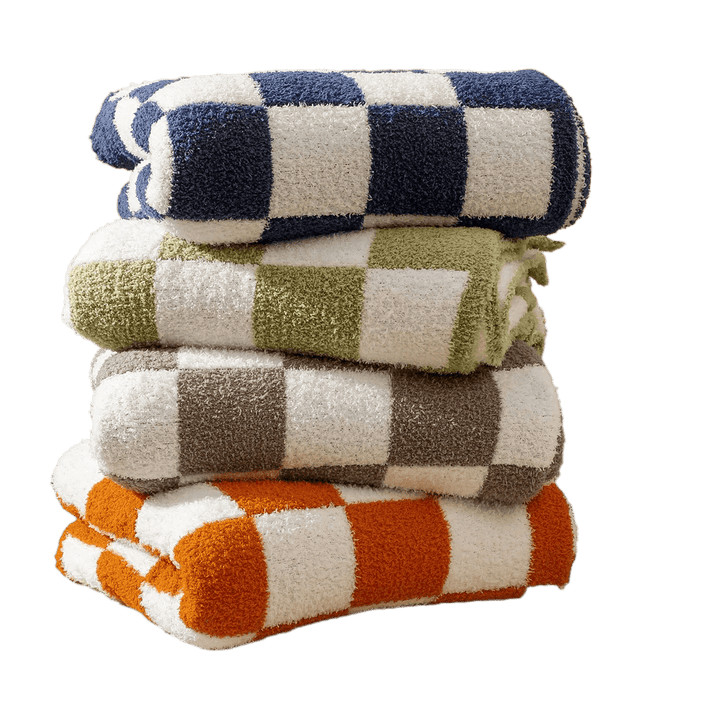 Couverture en Velours à Damier Scandinave – Douce, Élégante et Lavable en Machine, 127x152 cm ou 150x200 cm 5