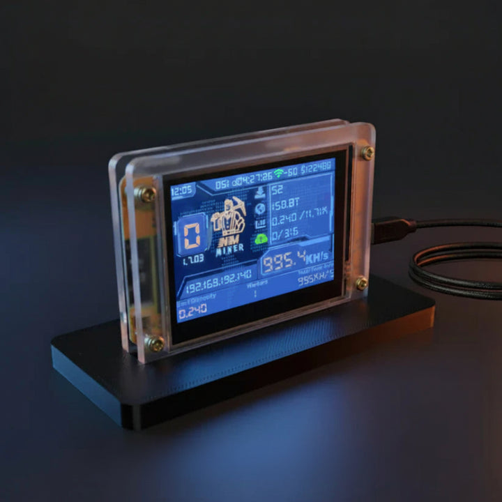Crypto Miner Bitcoin Mining Device ESP32 Desktop Hashrate Monitor