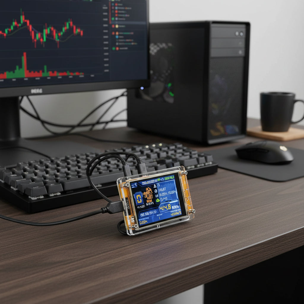 Crypto Miner Bitcoin Mining Device ESP32 Desktop Hashrate Monitor