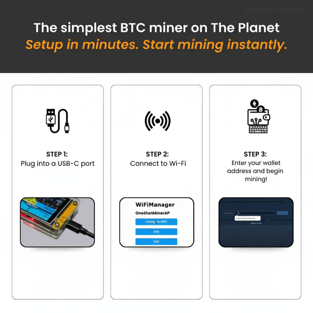 Crypto Miner Bitcoin Mining Device ESP32 Desktop Hashrate Monitor