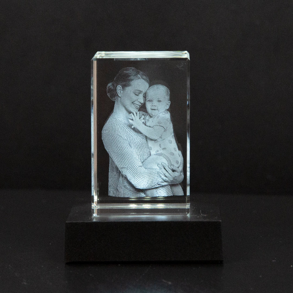 Crystal Photo Frame Mother's Day Personalized 3D Engraved Gift