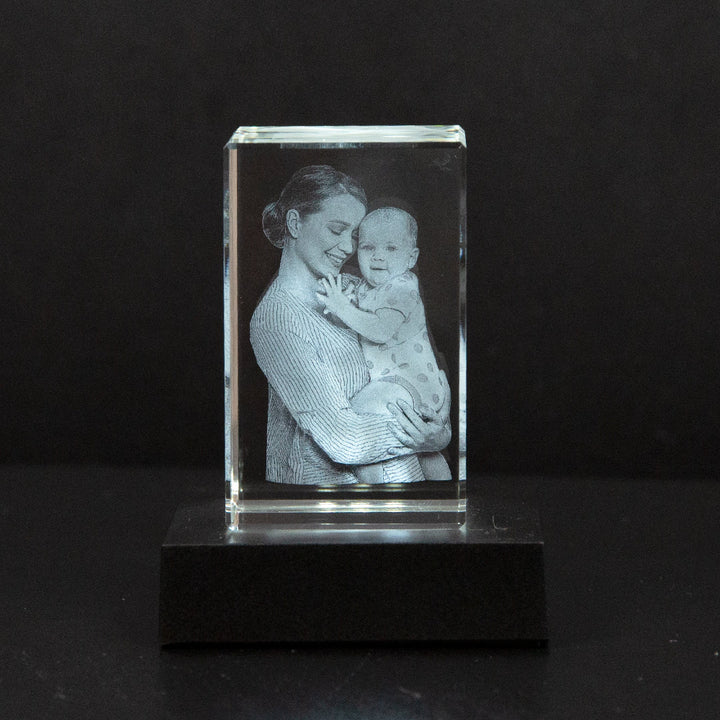 Crystal Photo Frame Mother's Day Personalized 3D Engraved Gift