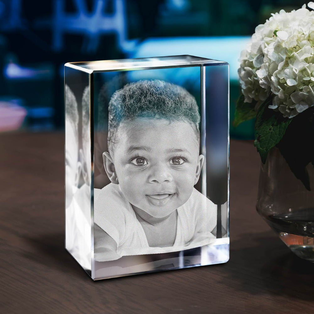 Crystal Photo Frame Mother's Day Personalized 3D Engraved Gift