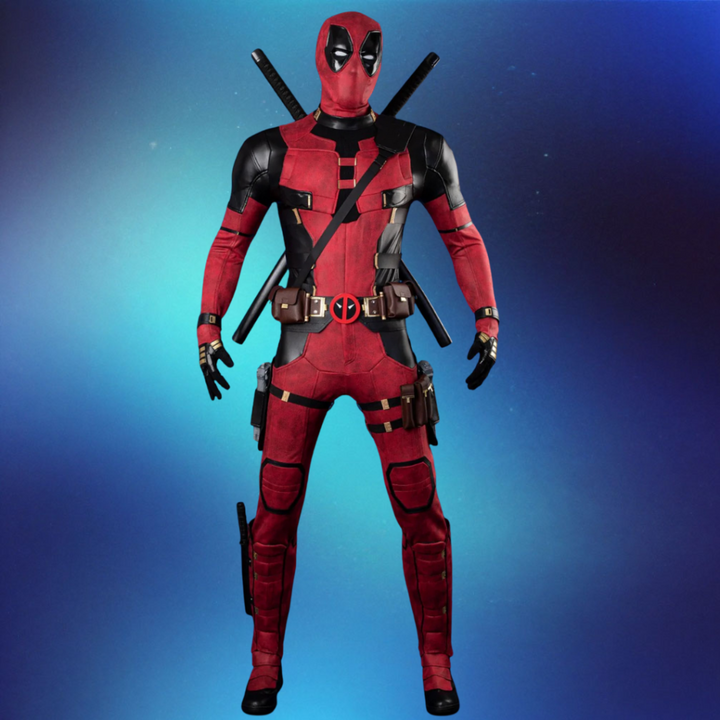 Kostým na Halloween Cosplay Body s Maskou Červené Černé Oblečení