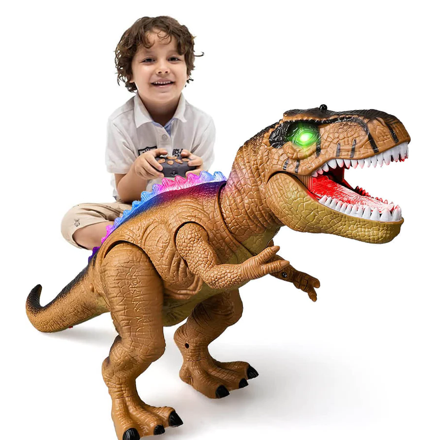 Dinosaure Interactif Marchant et Rugissant avec Télécommande – Effets Sonores et LED, Jouet pour Enfants Plus de 3 Ans 0