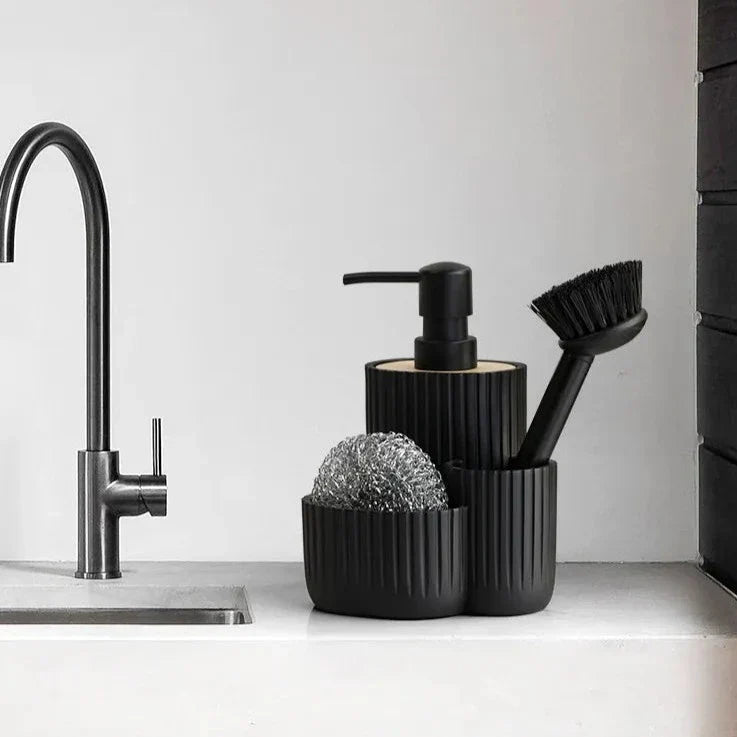 Distributeur de Savon Mural Pratique avec Porte-Éponge – Design Compact et Efficace pour Cuisine 1