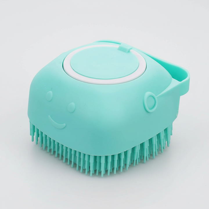 Dog Bath Brush Shampoo Dispenser Soft Pet Grooming Brush