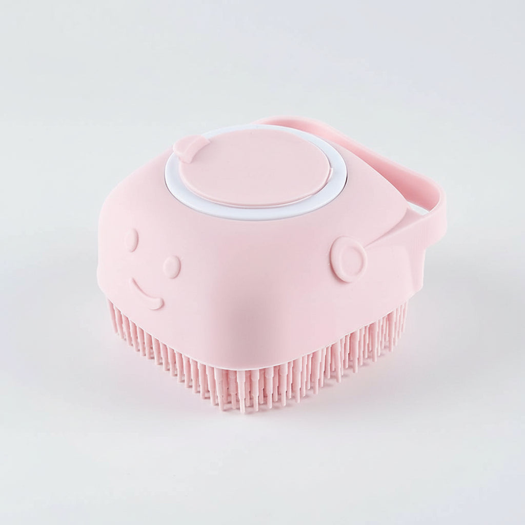 Dog Bath Brush Shampoo Dispenser Soft Pet Grooming Brush
