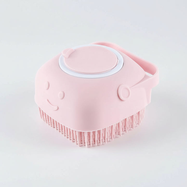 Dog Bath Brush Shampoo Dispenser Soft Pet Grooming Brush