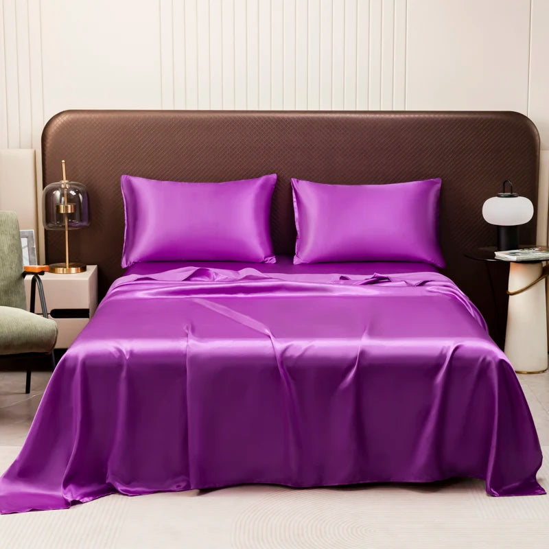 Drap Housse en Satin Noir de Haute Qualité avec Taies d'Oreiller – Ensemble Linge de Lit Confortable en Plusieurs Tailles 10