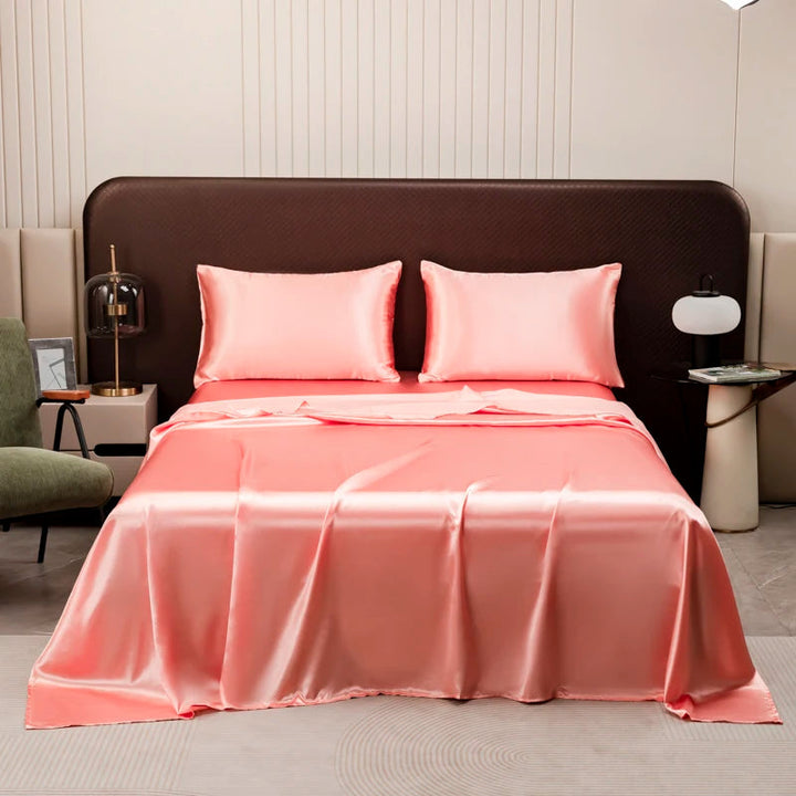 Drap Housse en Satin Noir de Haute Qualité avec Taies d'Oreiller – Ensemble Linge de Lit Confortable en Plusieurs Tailles 7