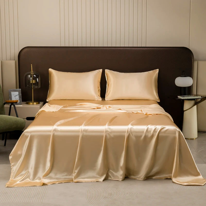 Drap Housse en Satin Noir de Haute Qualité avec Taies d'Oreiller – Ensemble Linge de Lit Confortable en Plusieurs Tailles 8