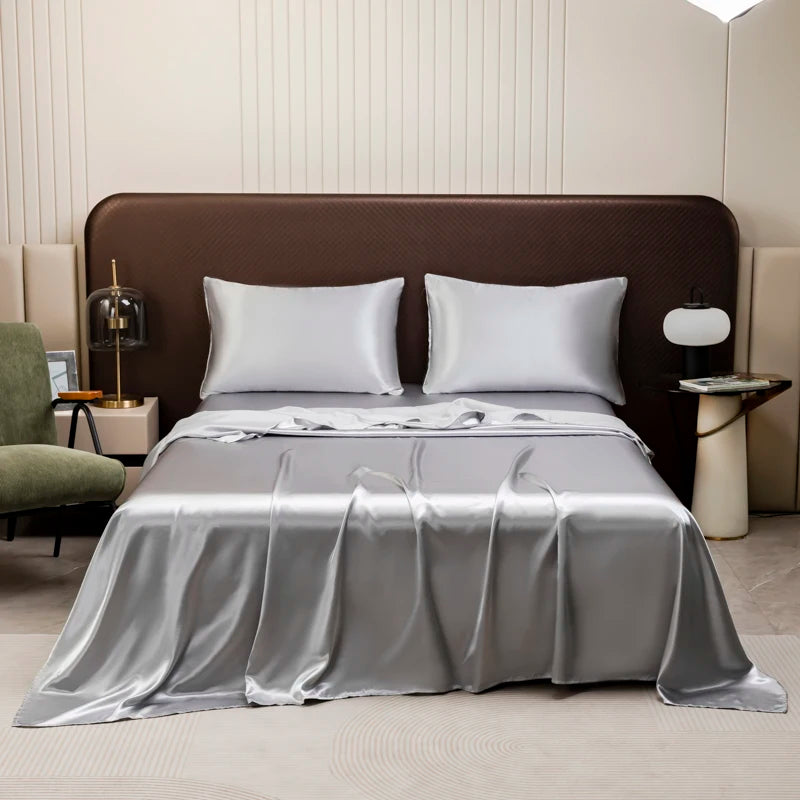 Drap Housse en Satin Noir de Haute Qualité avec Taies d'Oreiller – Ensemble Linge de Lit Confortable en Plusieurs Tailles 9