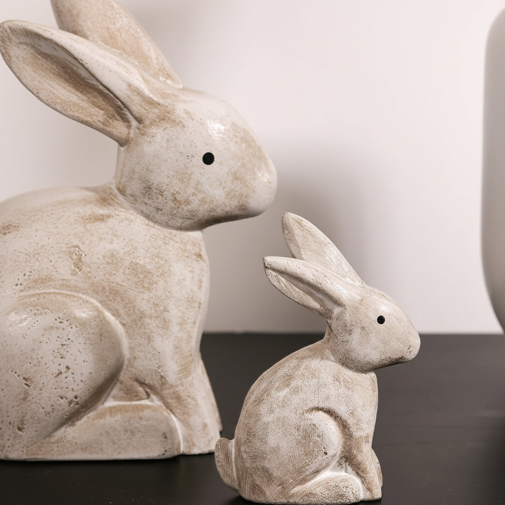 Easter Decor Bunny Figurines Gold Resin Rabbit Tabletop Set