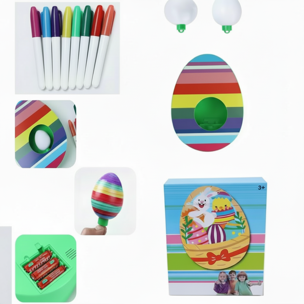 Egg Decorating Kit Spinner Machine Markers DIY Easter Fun