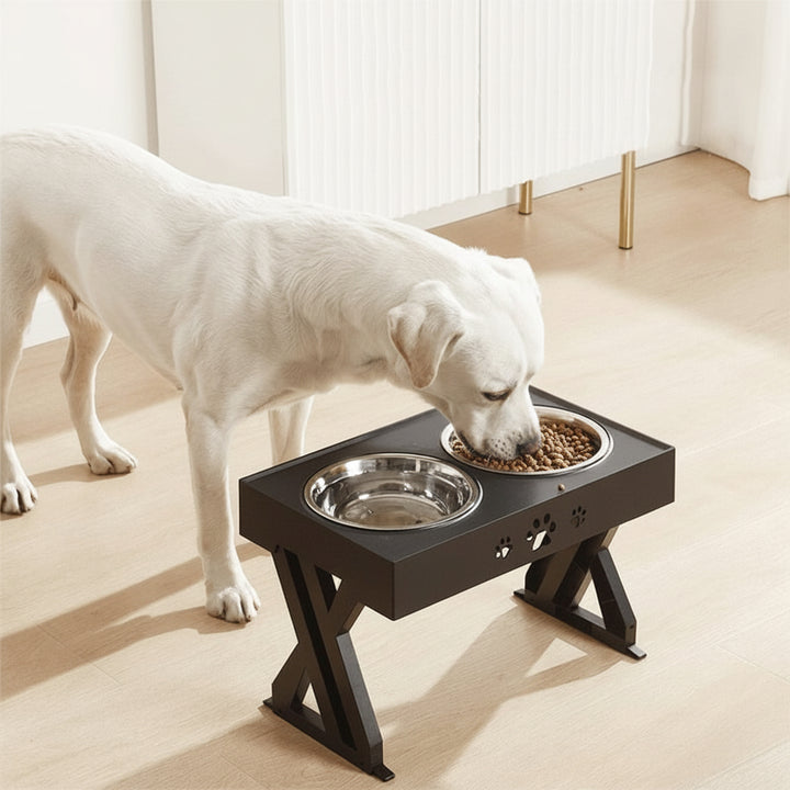 Elevated Dog Bowls Adjustable Raised Pet Feeder Stand