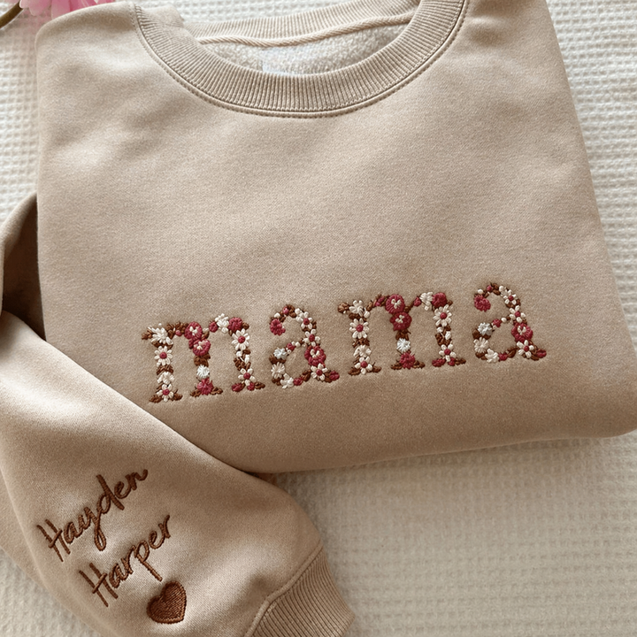 Festa Mamma Felpa Personalizzata Ricamo Floreale