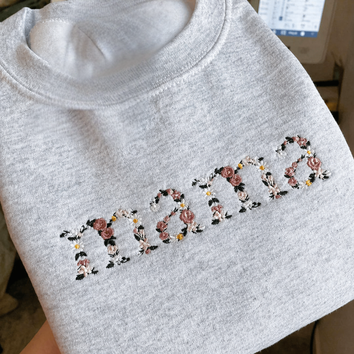 Festa Mamma Felpa Personalizzata Ricamo Floreale