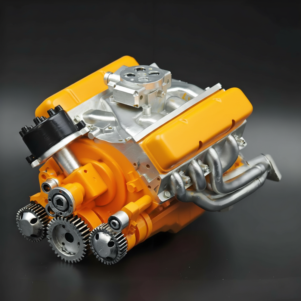 Sada mechanické montáže motoru model V8