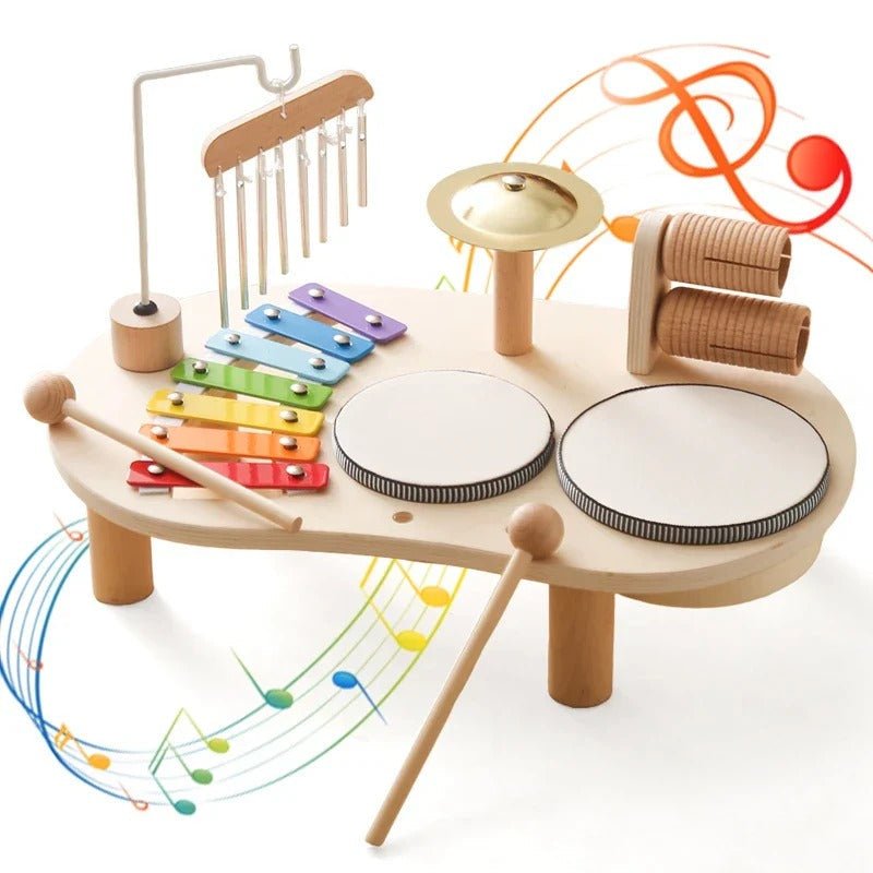 Ensemble Musical en Bois pour Enfants avec Xylophone Coloré et Instruments Variés – Matériaux Sûrs et Durables 0