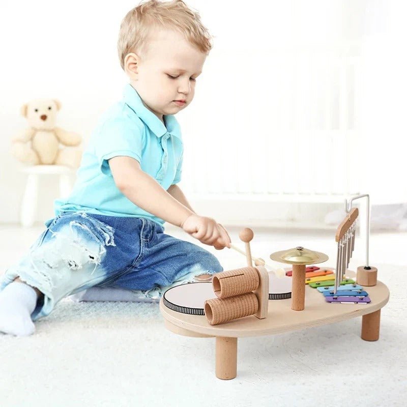 Ensemble Musical en Bois pour Enfants avec Xylophone Coloré et Instruments Variés – Matériaux Sûrs et Durables 1