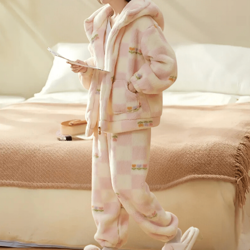Ensemble Pyjama Femme Hiver Doux et Chaud en Polaire – 2 Pièces Confortables 0