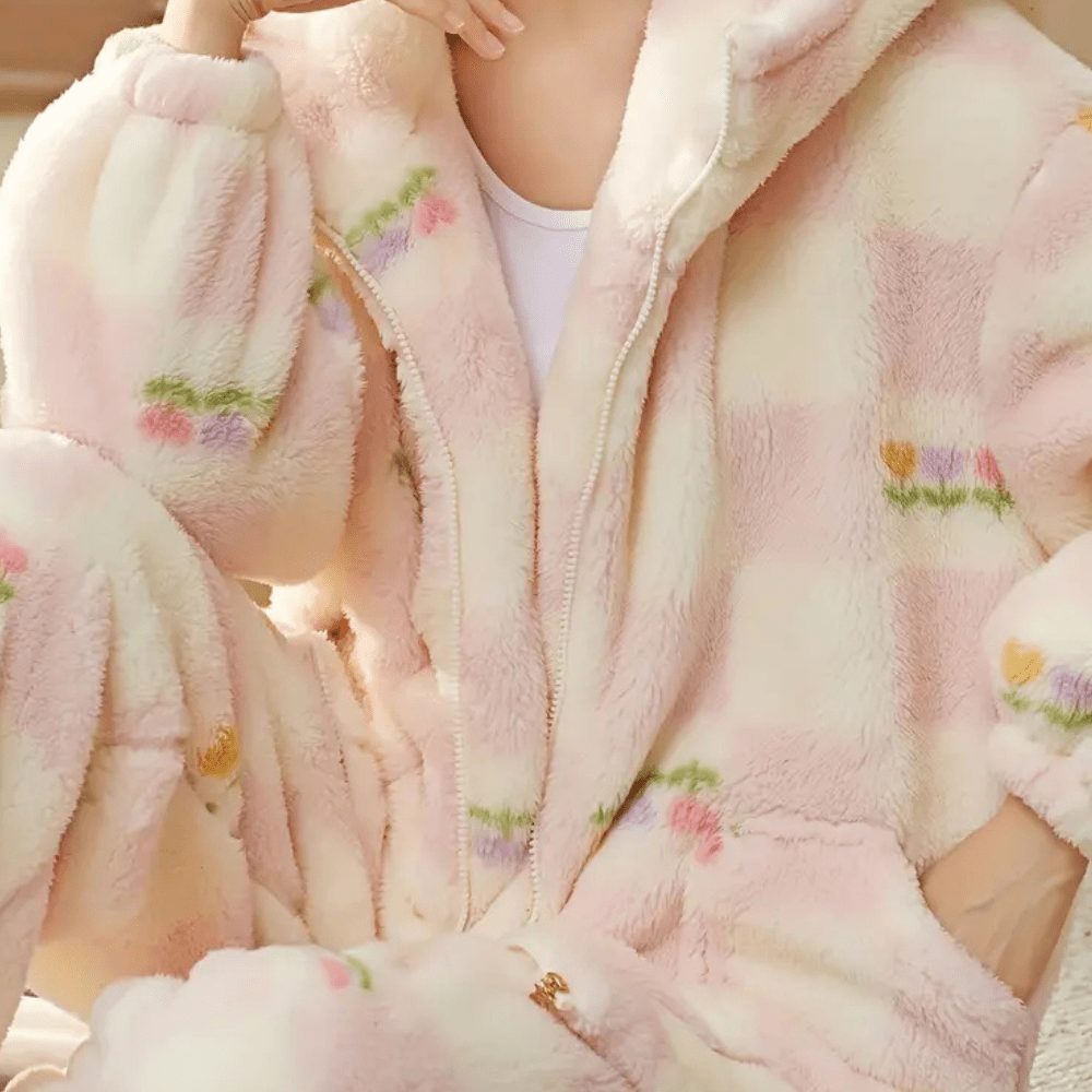 Ensemble Pyjama Femme Hiver Doux et Chaud en Polaire – 2 Pièces Confortables 3