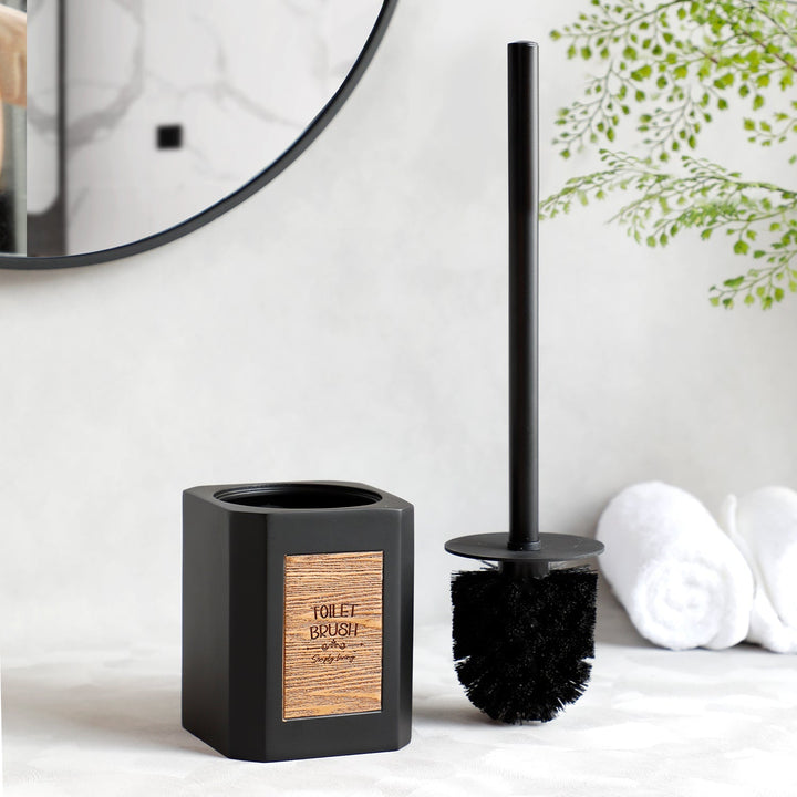 Ensemble d'Accessoires de Salle de Bain 4 Pièces avec Porte Savon Douche et Étiquette en Bois – Design Élégant et Pratique 2