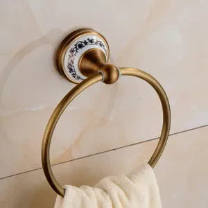 Ensemble d'Accessoires de Salle de Bain en Laiton Antique avec Porte Serviette et Porte Savon – Élégance Durable et Fonctionnelle 0