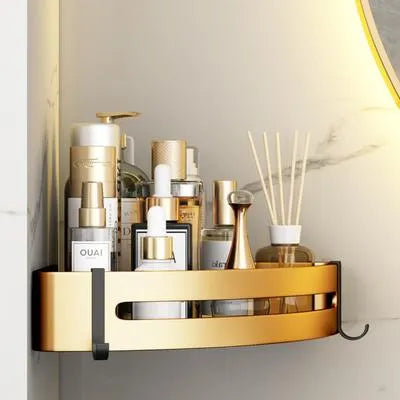Ensemble d'Étagères de Salle de Bain en Acier et Aluminium – Design Élégant et Fonctionnel, Rangement Pratique pour Shampooings et Serviettes 1