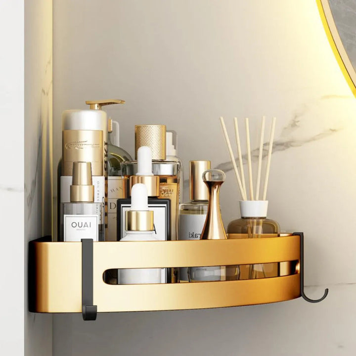 Ensemble d'Étagères de Salle de Bain en Acier et Aluminium – Design Élégant et Fonctionnel, Rangement Pratique pour Shampooings et Serviettes 2