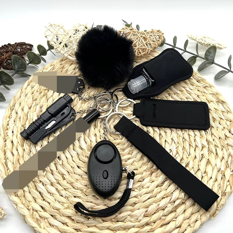 Ensemble de 9 Porte-Clés d'Auto-Défense avec Alarme, Brise-Vitre et Lampe de Poche – Sécurité Pratique pour Femmes 1