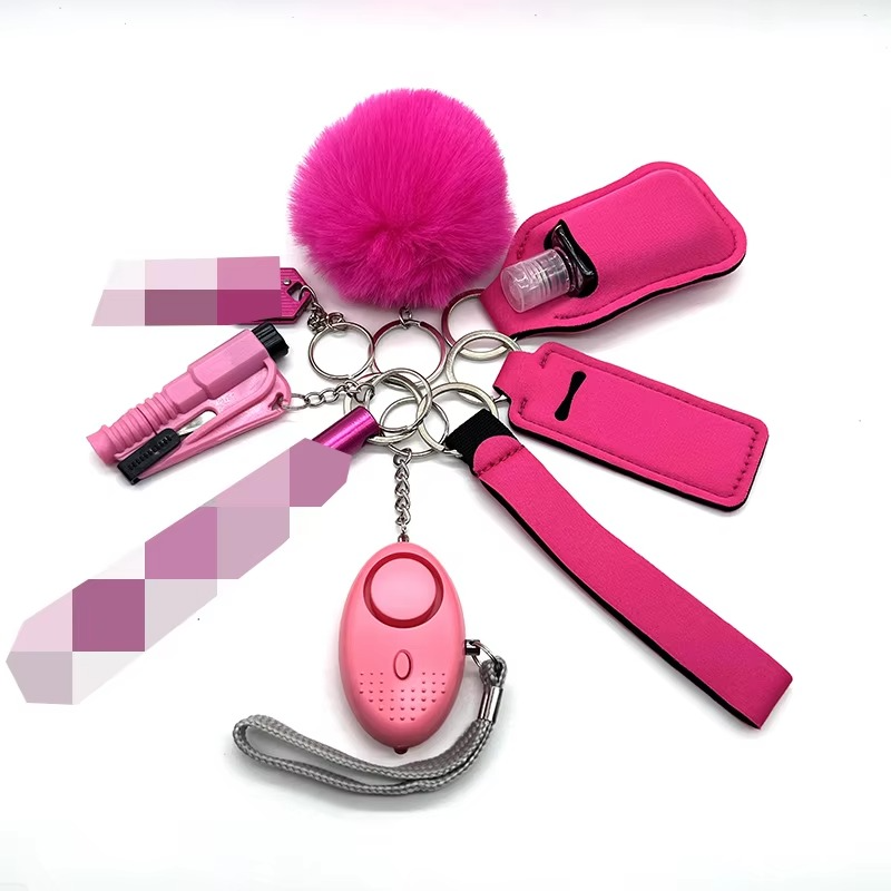 Ensemble de 9 Porte-Clés d'Auto-Défense avec Alarme, Brise-Vitre et Lampe de Poche – Sécurité Pratique pour Femmes 2