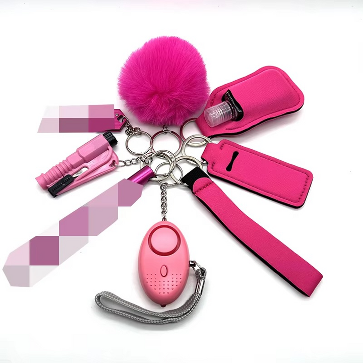 Ensemble de 9 Porte-Clés d'Auto-Défense avec Alarme, Brise-Vitre et Lampe de Poche – Sécurité Pratique pour Femmes 2