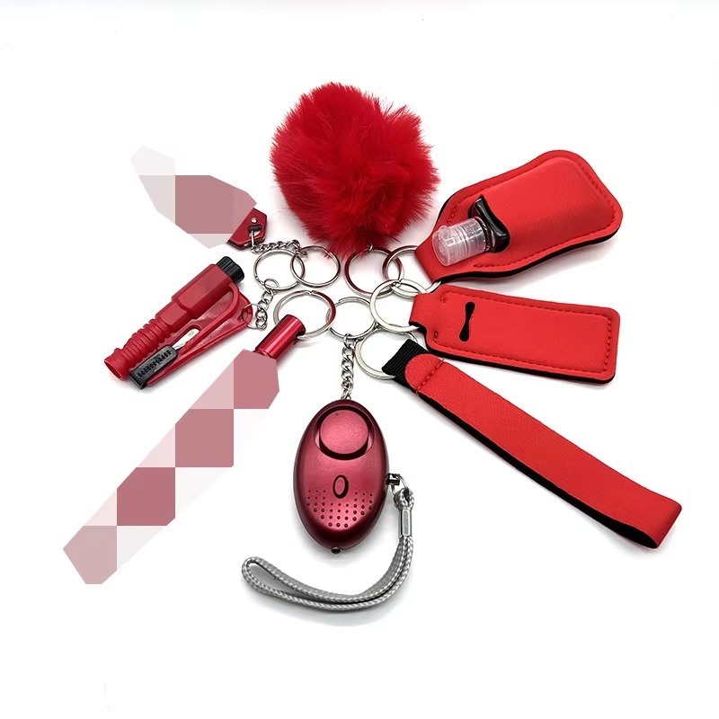 Ensemble de 9 Porte-Clés d'Auto-Défense avec Alarme, Brise-Vitre et Lampe de Poche – Sécurité Pratique pour Femmes 4