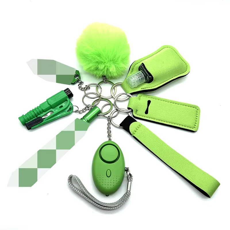 Ensemble de 9 Porte-Clés d'Auto-Défense avec Alarme, Brise-Vitre et Lampe de Poche – Sécurité Pratique pour Femmes 6