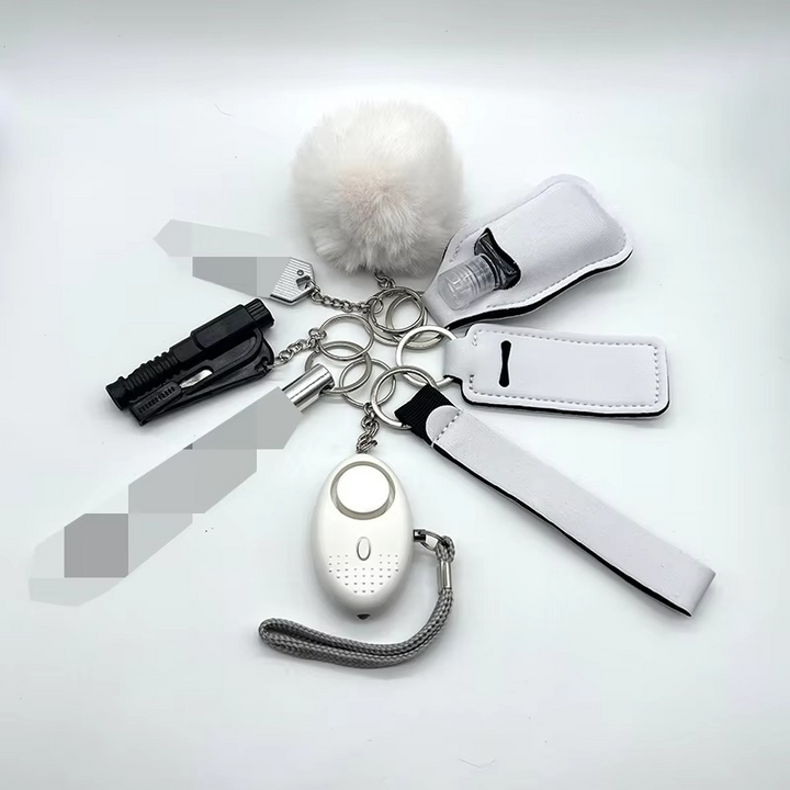 Ensemble de 9 Porte-Clés d'Auto-Défense avec Alarme, Brise-Vitre et Lampe de Poche – Sécurité Pratique pour Femmes 7