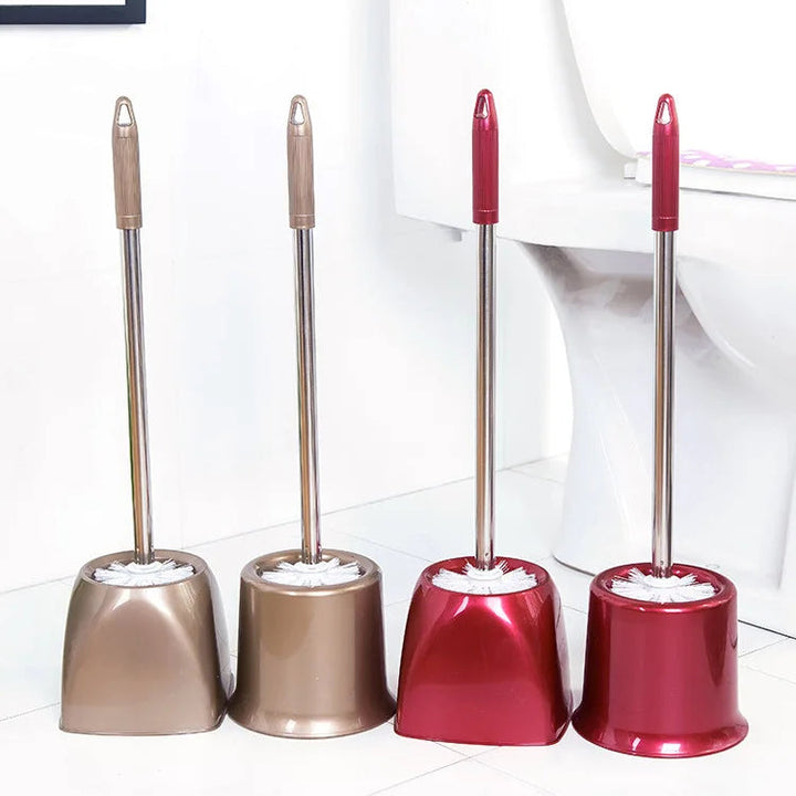 Ensemble de Brosse WC Silicone avec Manche Long et Support - Nettoyage Efficace et Hygiénique 2