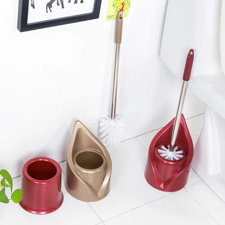 Ensemble de Brosse WC Silicone avec Manche Long et Support - Nettoyage Efficace et Hygiénique 3