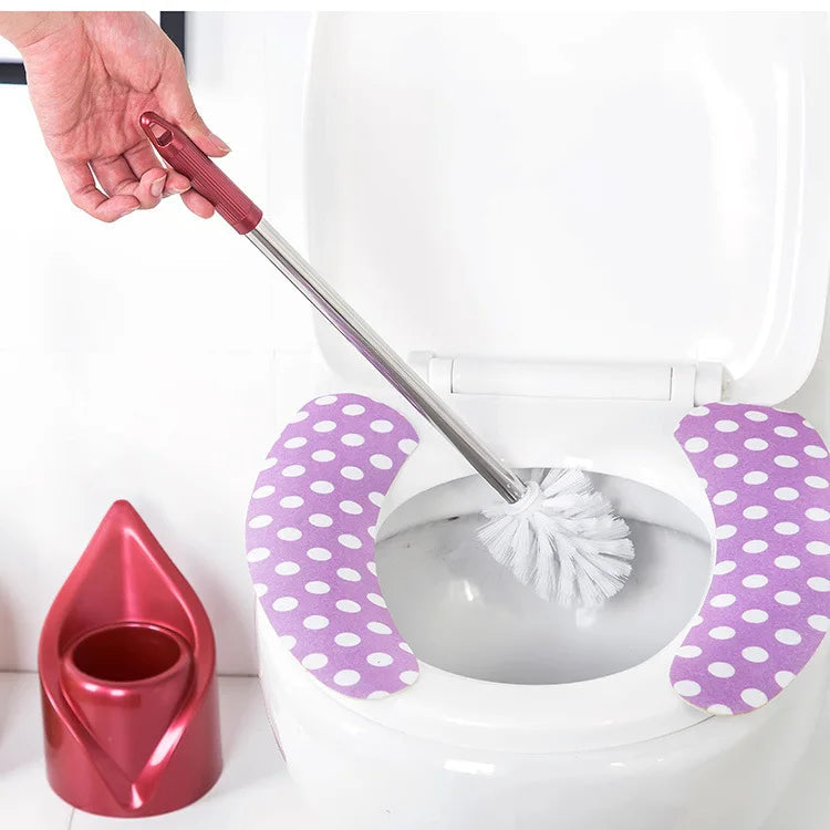 Ensemble de Brosse WC Silicone avec Manche Long et Support - Nettoyage Efficace et Hygiénique 4