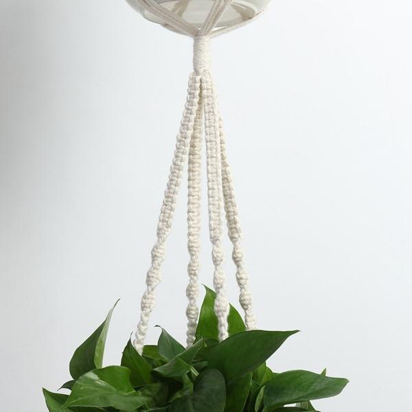 Ensemble de Cintres en Macramé pour Plantes – Style Bohème Fait Main, Longueur 89 cm à 170 cm, Support pour Pots jusqu'à 18 cm 3