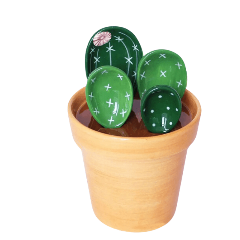 Ensemble de Cuillères Doseuses en Forme de Cactus - Cuillère Mesure Précise et Design Amusant, 4 Pièces en Plastique Durable 6