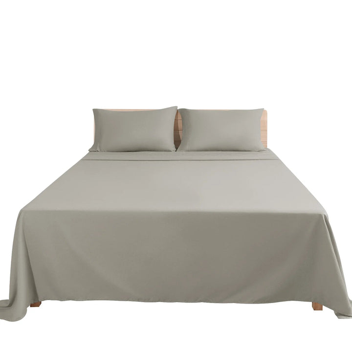 Ensemble de Draps en Microfibre Brossée Blanc et Gris – 3 Pièces pour un Confort Optimal 1