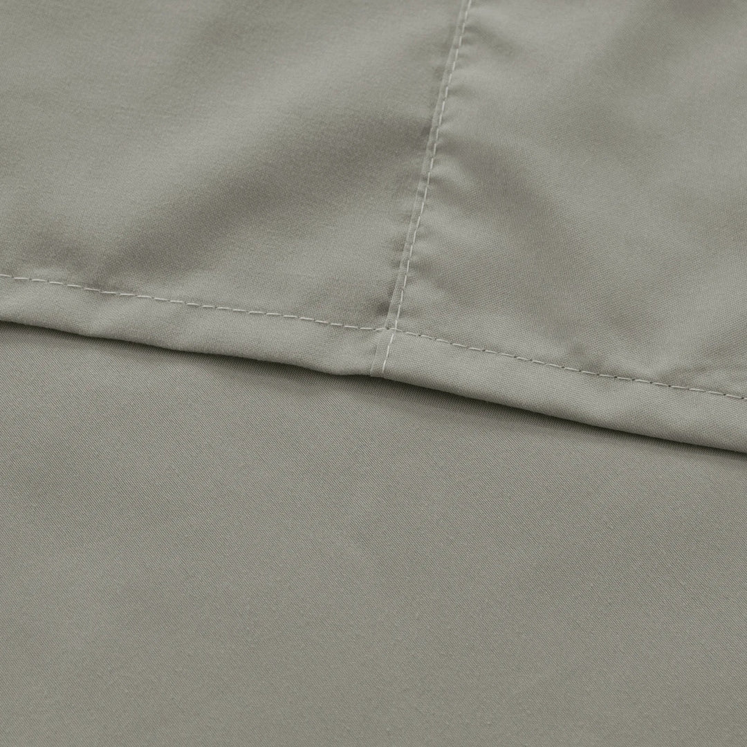 Ensemble de Draps en Microfibre Brossée Blanc et Gris – 3 Pièces pour un Confort Optimal 3