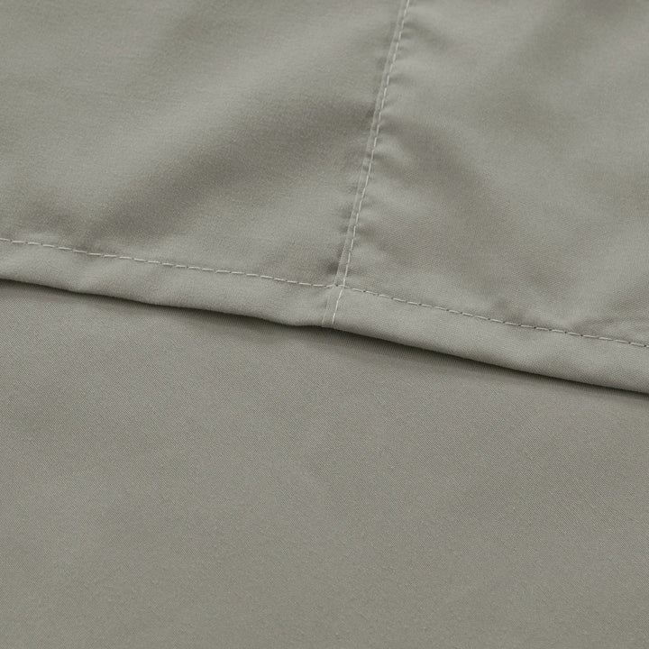 Ensemble de Draps en Microfibre Brossée Blanc et Gris – 3 Pièces pour un Confort Optimal 3