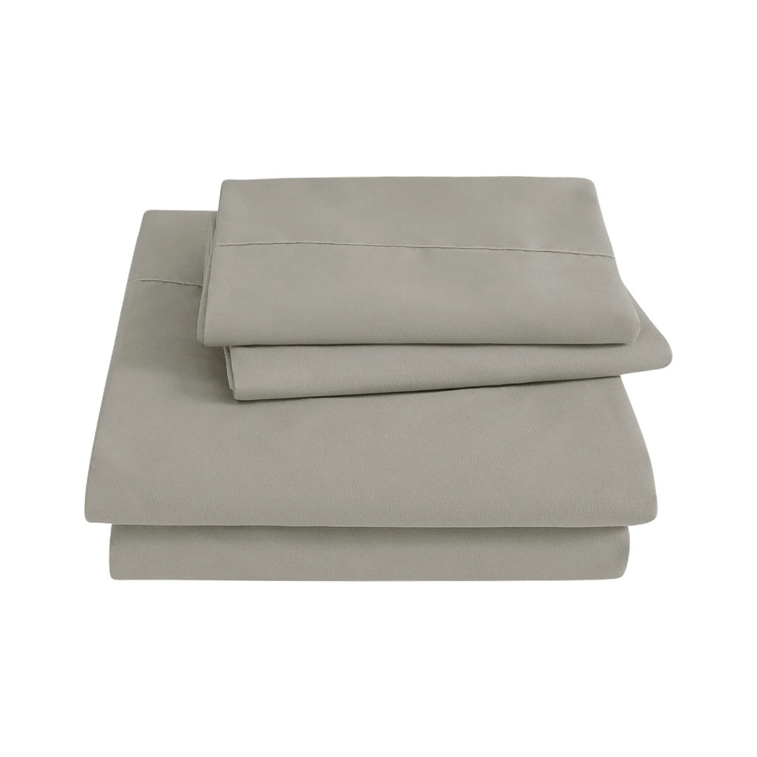 Ensemble de Draps en Microfibre Brossée Blanc et Gris – 3 Pièces pour un Confort Optimal 4
